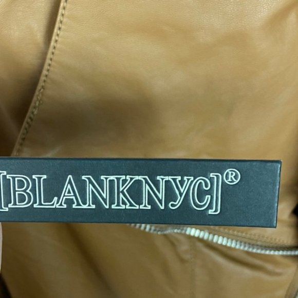 NWT Blank NYC Faux Leather Brown Moto Jacket Zips NEw With Tags Sz Small Medium - Picture 6 of 14